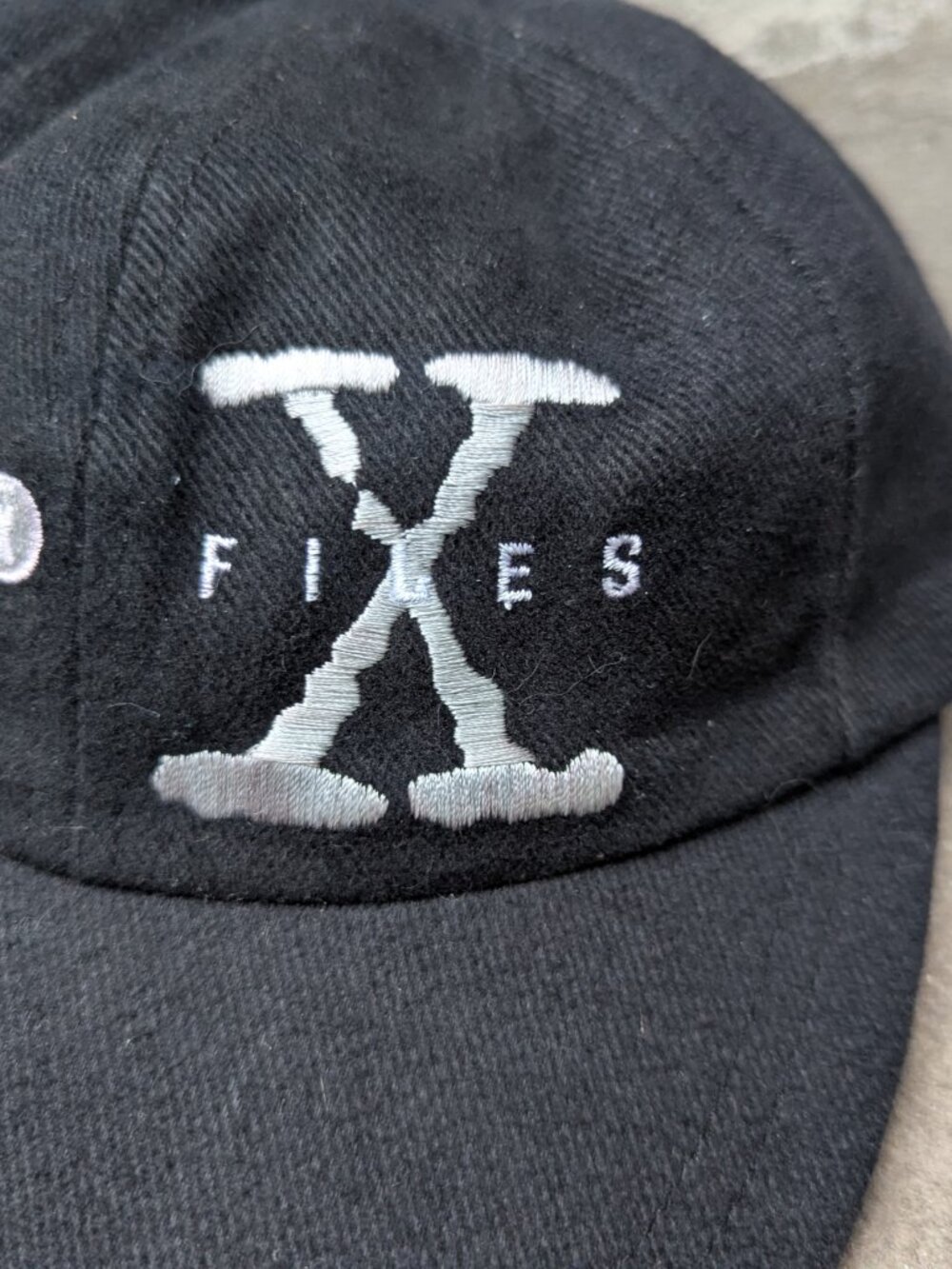 Vintage The X-Files Cap Hat Men's Adjustable Black Silver Strapback 90s - Picture 3 of 6